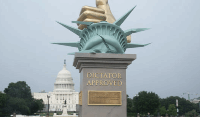 ‘Ugly’ Sculpture Mocking ‘Dictator’ Trump’s Birthday Parade Triggers White House Outrage