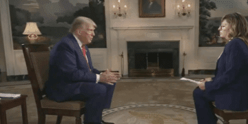 Donald Trump and Maria Bartiromo on Fox Sunday (X screenshot)