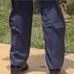 A crease in the president's pants has people talking. (X screenshot)