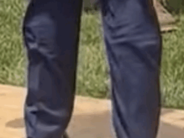 A crease in the president's pants has people talking. (X screenshot)
