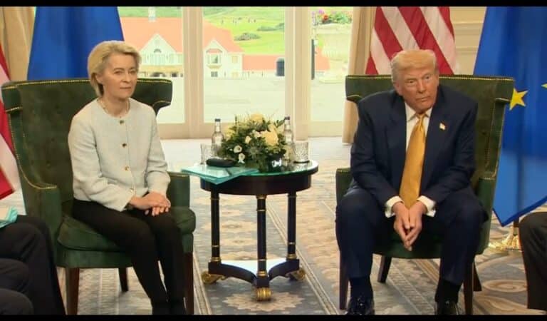 In Shocking Outburst, Trump Demands ‘Thank You’ From Starving Gaza While Meeting EU Commission President