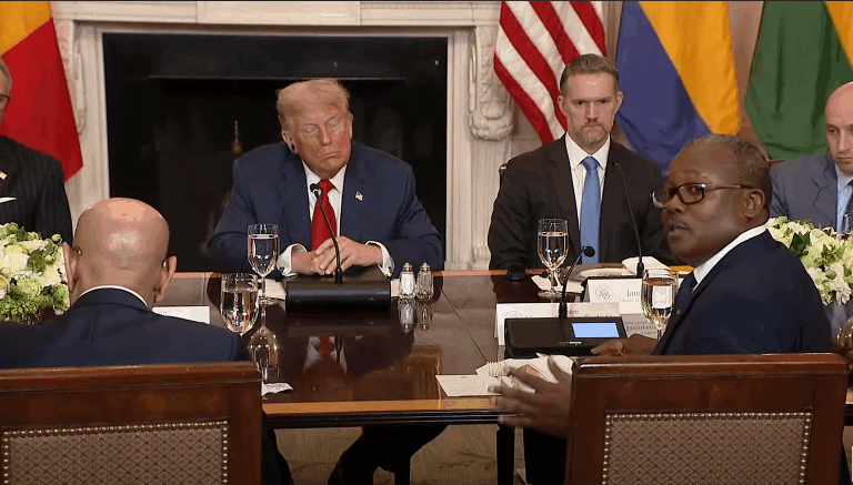 Trump Caught On Video Making Dismissive Gesture Toward African Leaders Trump Caught On Video Making Dismissive Gesture Toward African Leaders