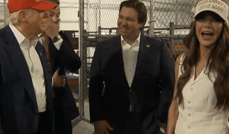 Trump Does Disgusting Photo-Op In Front Of Cages At ‘Alligator Alcatraz’ Trump Does Disgusting Photo-Op In Front Of Cages At ‘Alligator Alcatraz’