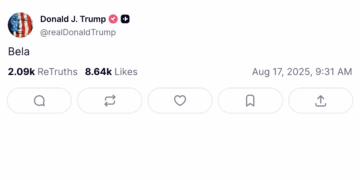Trump posts "Bela" (Truth Social screenshot)