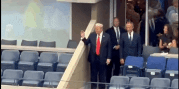 Donald Trump at the US Open (X screenshot)