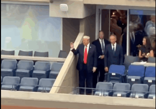 Crowd Reacts To Donald Trump’s Arrival At U.S. Open